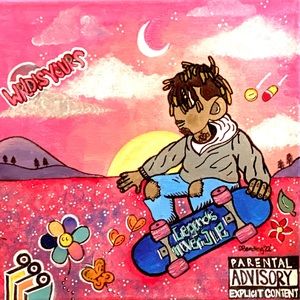 ACRYLIC JUICE WRLD SKATEBOARD PAINTING PRINT